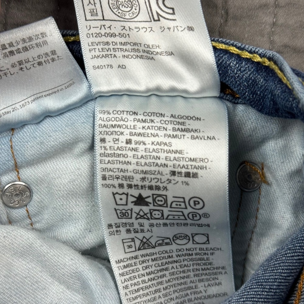 Levis 514 Straight Fit Jeans Men 32x30 Blue Medium Wash Denim Stretch Faded - Picture 8 of 12